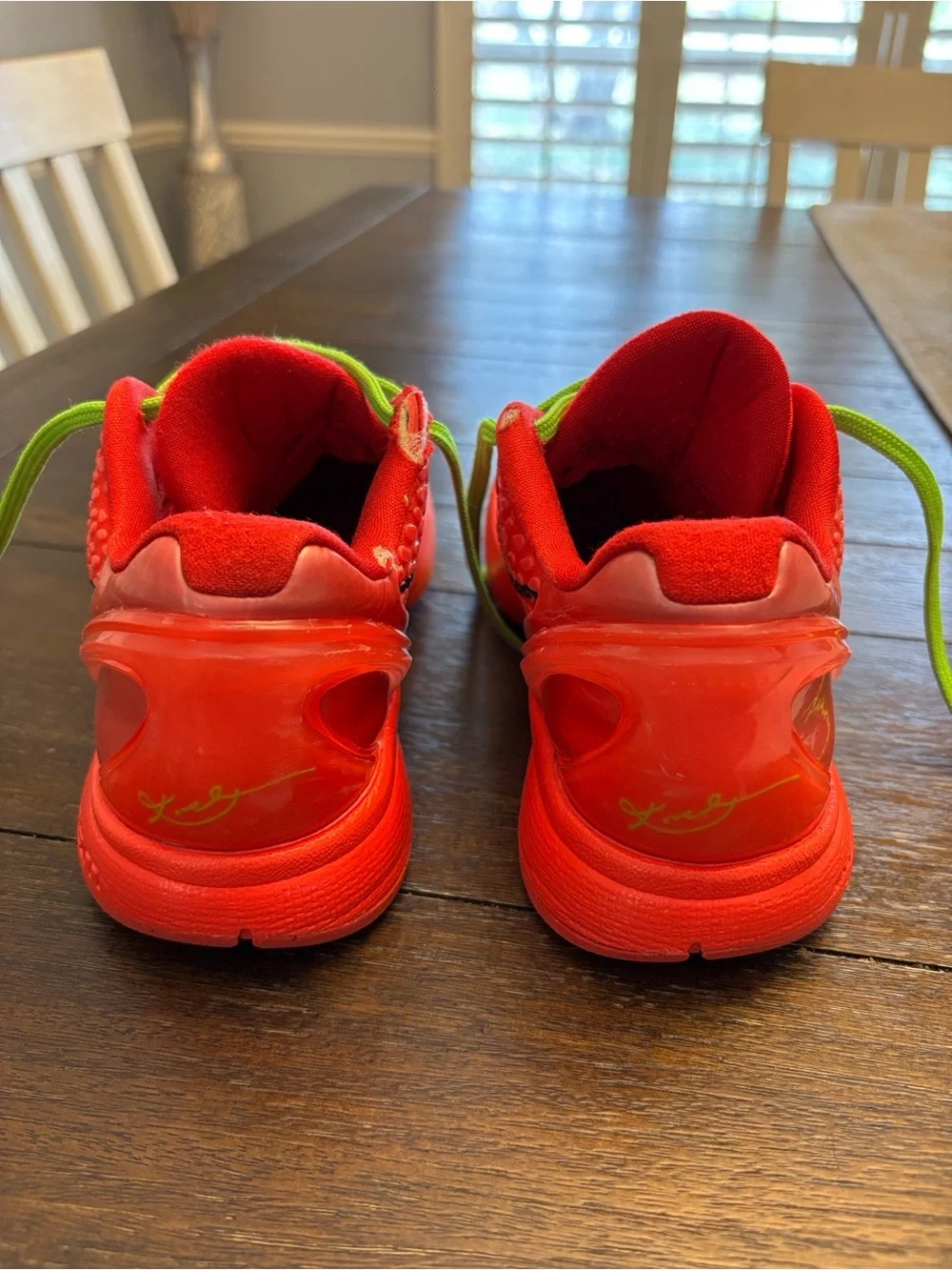 Nike Kids Zoom Kobe 6 Protro - Red with Neon Green Laces